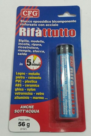 RIFA'TTUTTO CFG 56 GR. STUCCO EPOSSIDICO RINFORZATO CON ACCIAIO COD. TLP00801