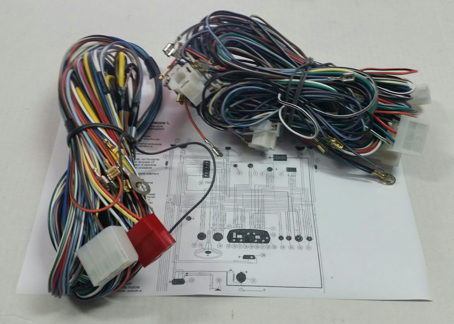 IMPIANTO ELETTRICO COMPLETO 500F 68>72 ALTA QUALITA' C/SCHEMA MONTAGGIO COD. TLCAB08